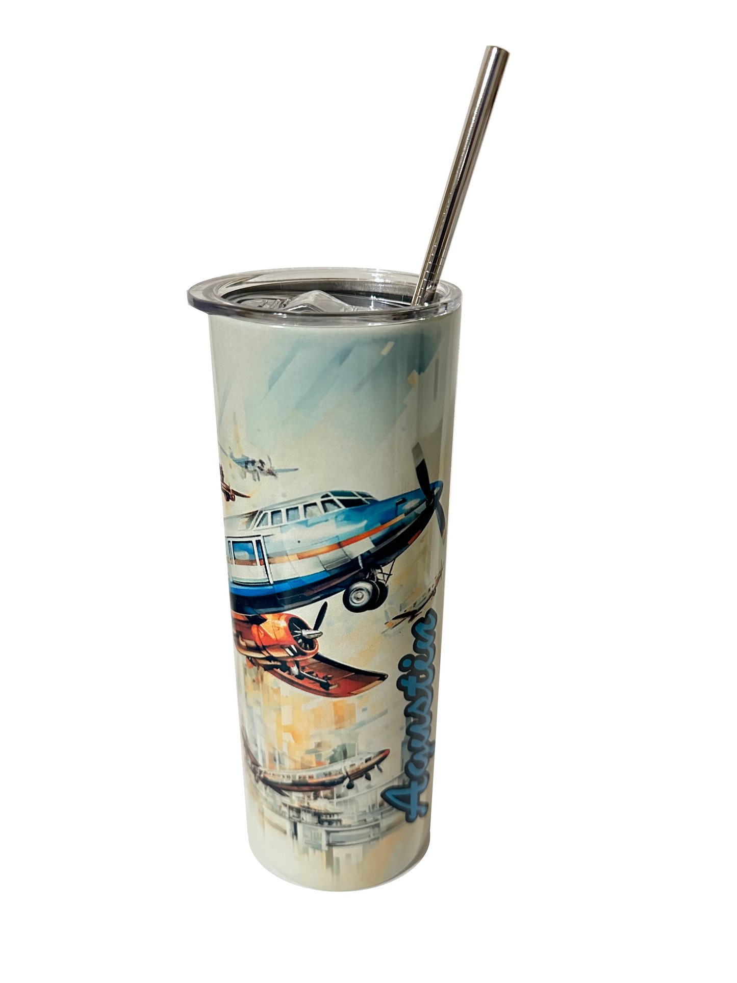 Aviation Airplanes 20oz Tumbler with Straw