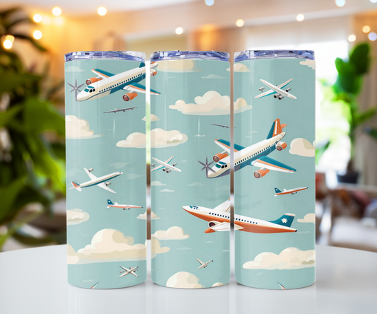 Aviation Airplanes 20oz Tumbler with Straw