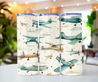 Aviation Airplanes 20oz Tumbler with Straw