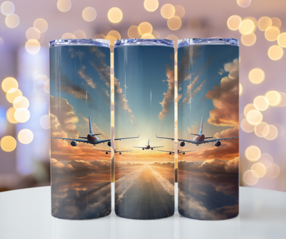 Aviation Airplanes 20oz Tumbler with Straw