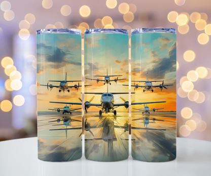 Aviation Airplanes 20oz Tumbler with Straw