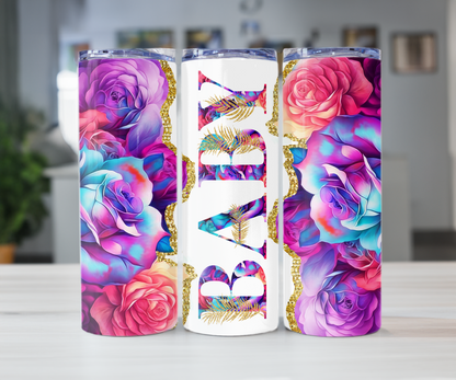 Purple Rose 20oz Tumbler with Straw