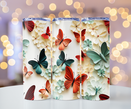 Butterflies 20oz Tumbler with Straw