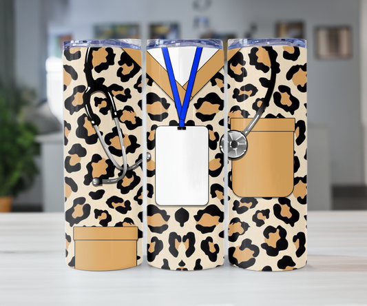 Cheetah print Scrubs 20oz Tumbler with Straw