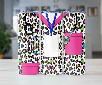 Cheetah print Scrubs 20oz Tumbler with Straw