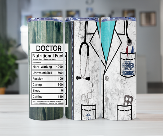 Doctor Lab Coat 20oz Tumbler with Straw