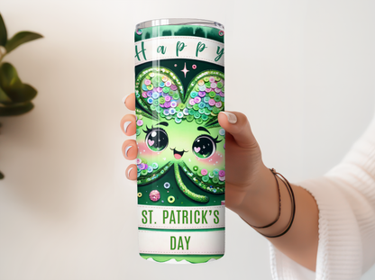 Happy St Patrick Day 20oz Tumbler with Straw