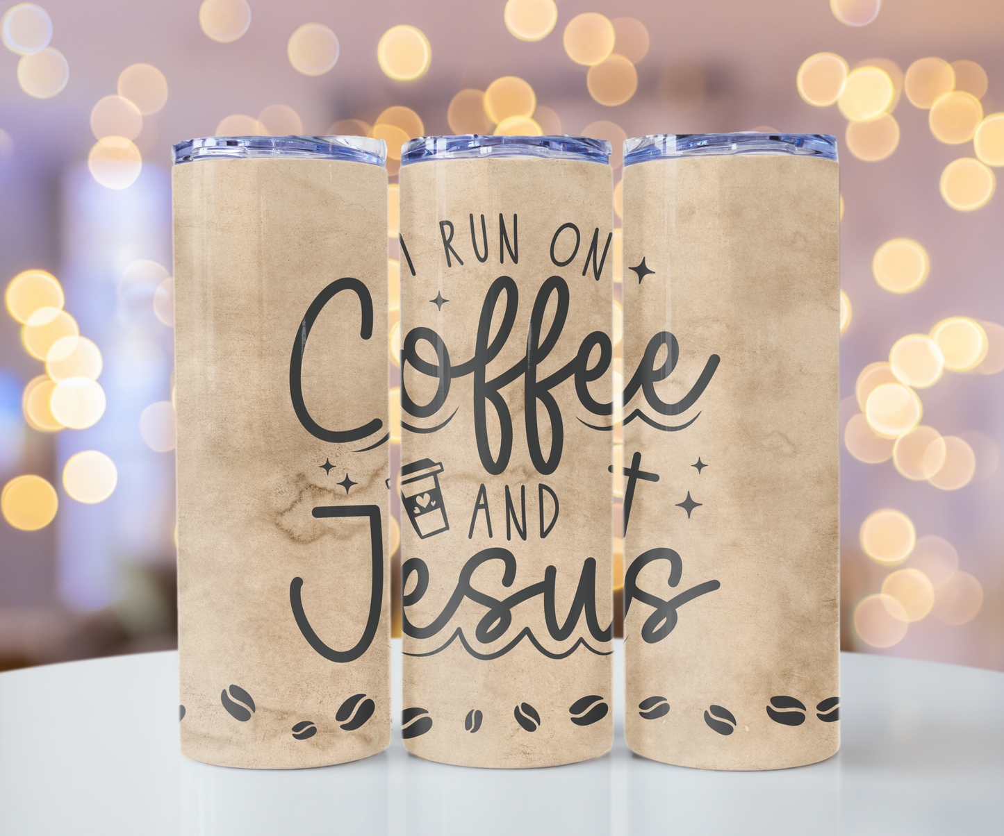 I run on Jesus 20oz Tumbler with Straw