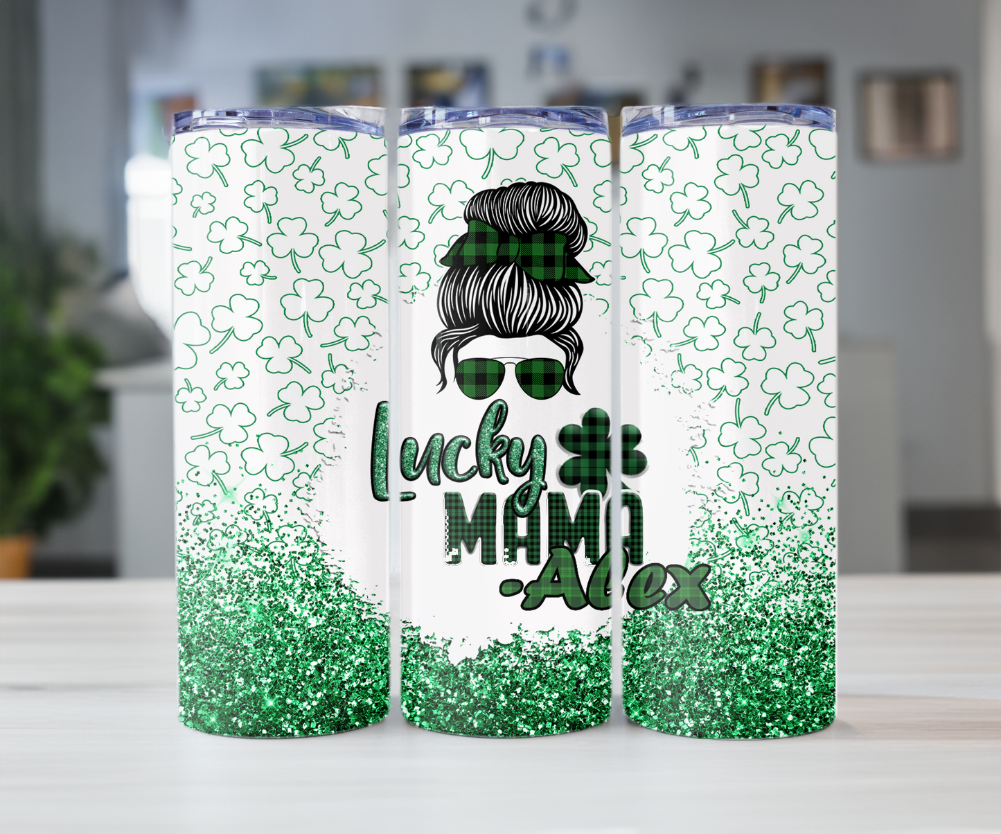 Lucky mama 20oz Tumbler with Straw