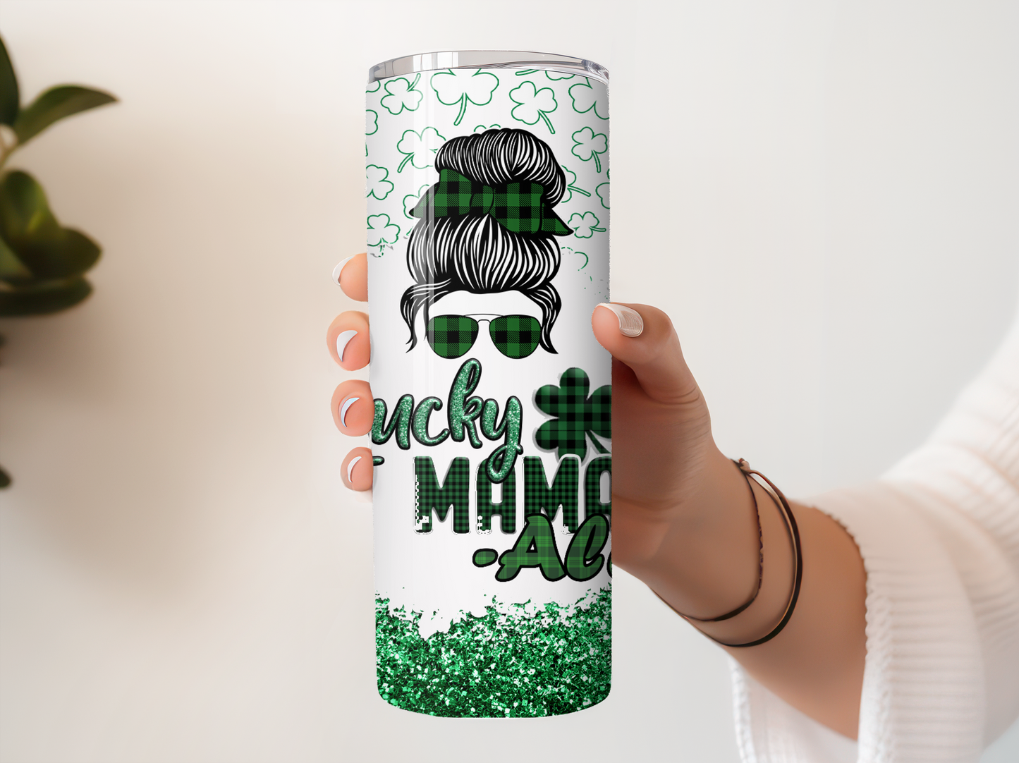 Lucky mama 20oz Tumbler with Straw