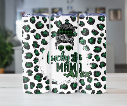 Lucky mama 20oz Tumbler with Straw