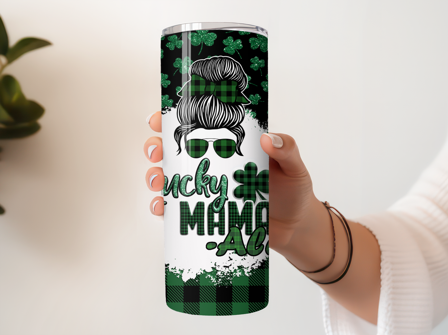 Lucky mama 20oz Tumbler with Straw