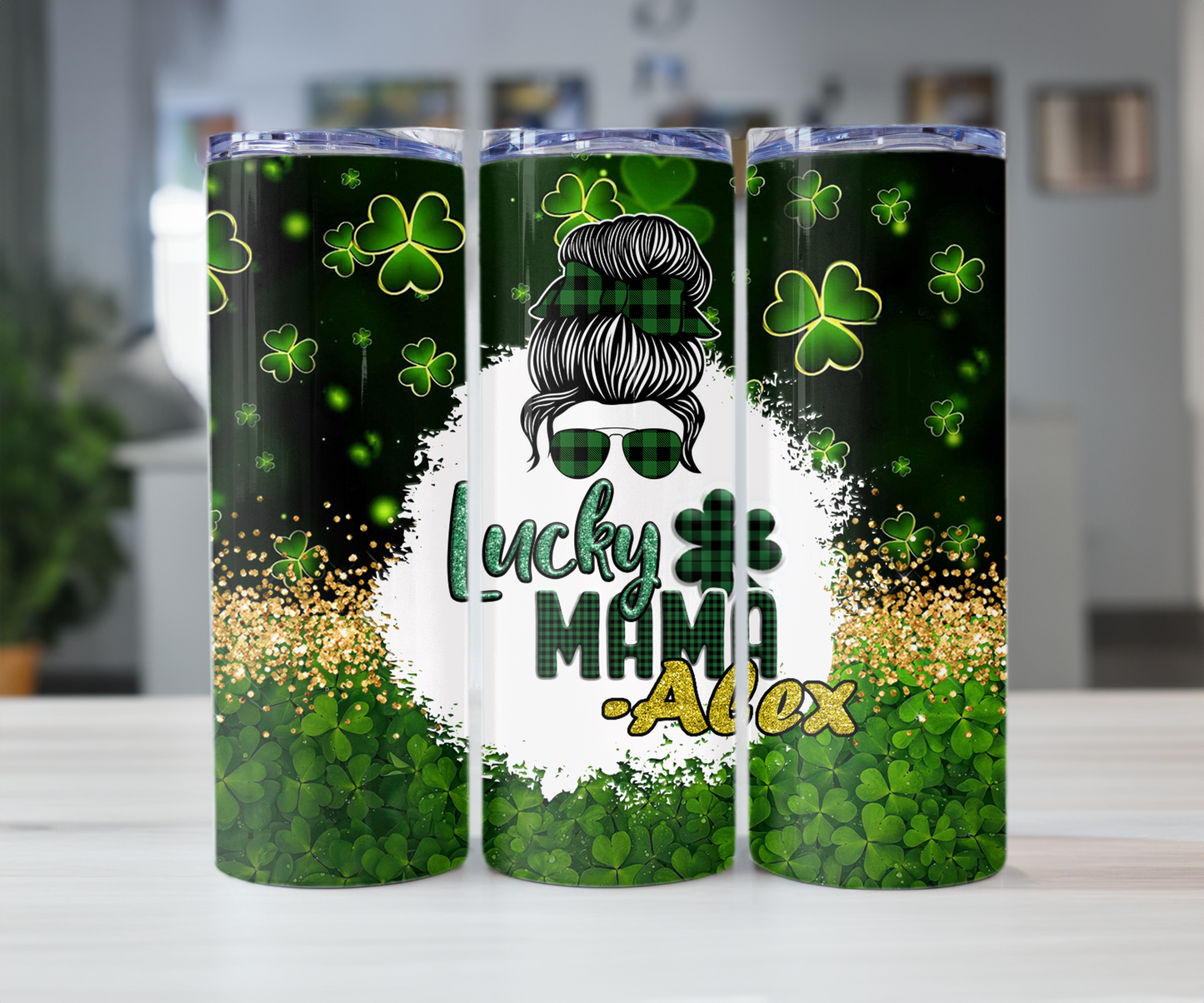 Lucky mama 20oz Tumbler with Straw