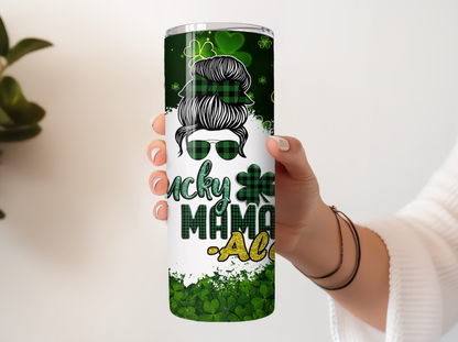 Lucky mama 20oz Tumbler with Straw