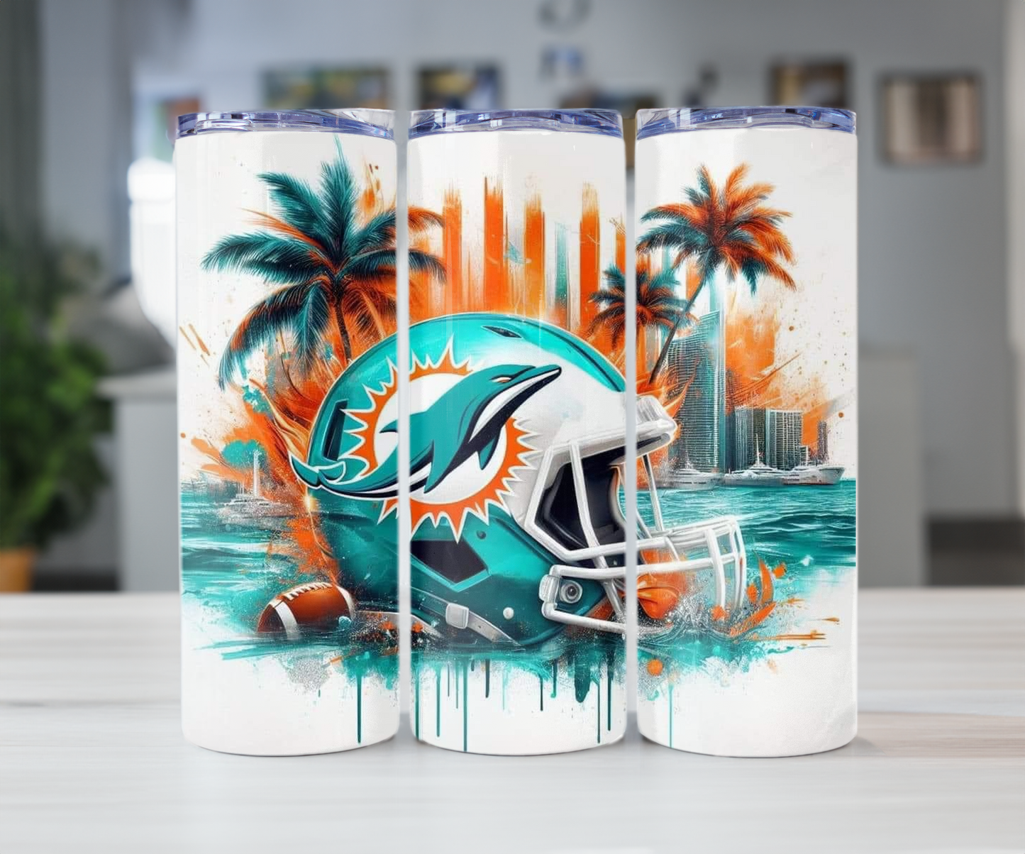 Miami Dolphin Helmet 20oz Tumbler with Straw