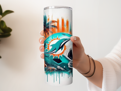 Miami Dolphin Helmet 20oz Tumbler with Straw