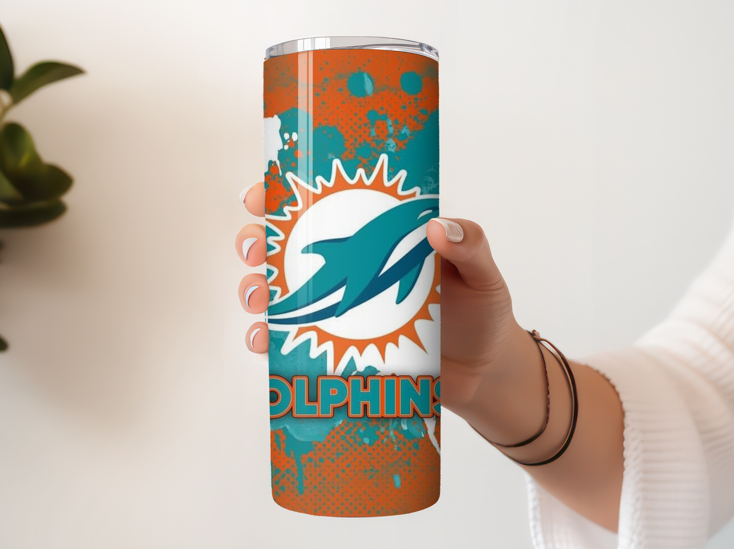 Miami Dolphin 20oz Tumbler with Straw