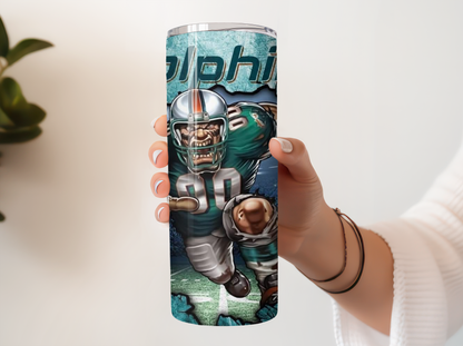 Miami Dolphin player 20oz Tumbler with Straw