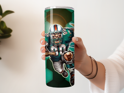 Miami Dolphin player 20oz Tumbler with Straw