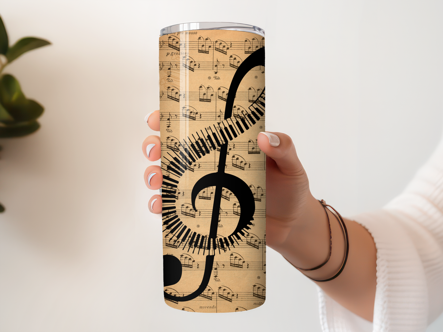 Piano Music Sheet 20oz Tumbler with Straw