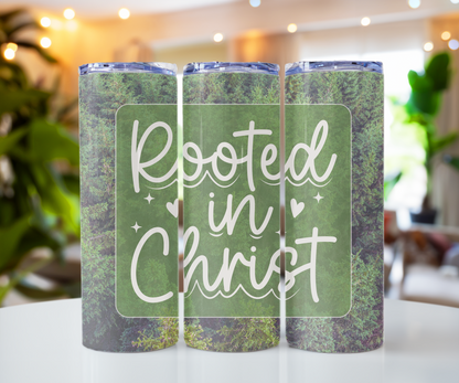 Rooted in Christ 20oz Tumbler with Straw