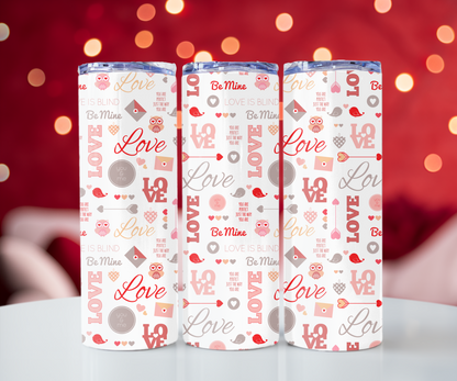 Love stamps 20oz Tumbler with Straw