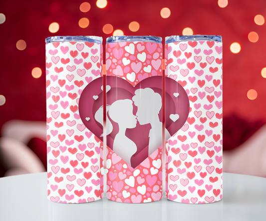 Couple in heart 20oz Tumbler with Straw