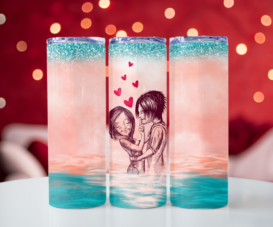 Couple in the ocean 20oz Tumbler with Straw