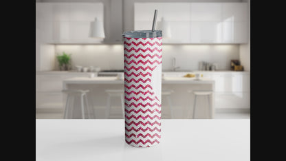 Happy Valentines Day zigzag 20oz Tumbler with Straw