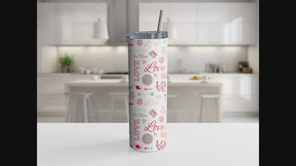 Love stamps 20oz Tumbler with Straw