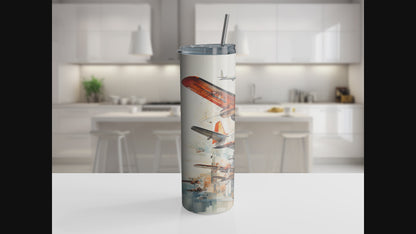 Aviation Airplanes 20oz Tumbler with Straw