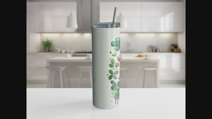 Clover with top hat 20oz Tumbler with Straw