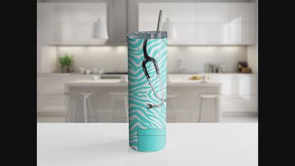 Zebra print Scrubs 20oz Tumbler with Straw